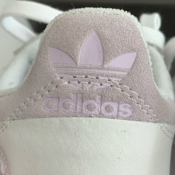 ADIDAS Supercourt Leather Sneakers Cloud White Lilac Tennis Athletic Size 10 - Picture 2 of 16
